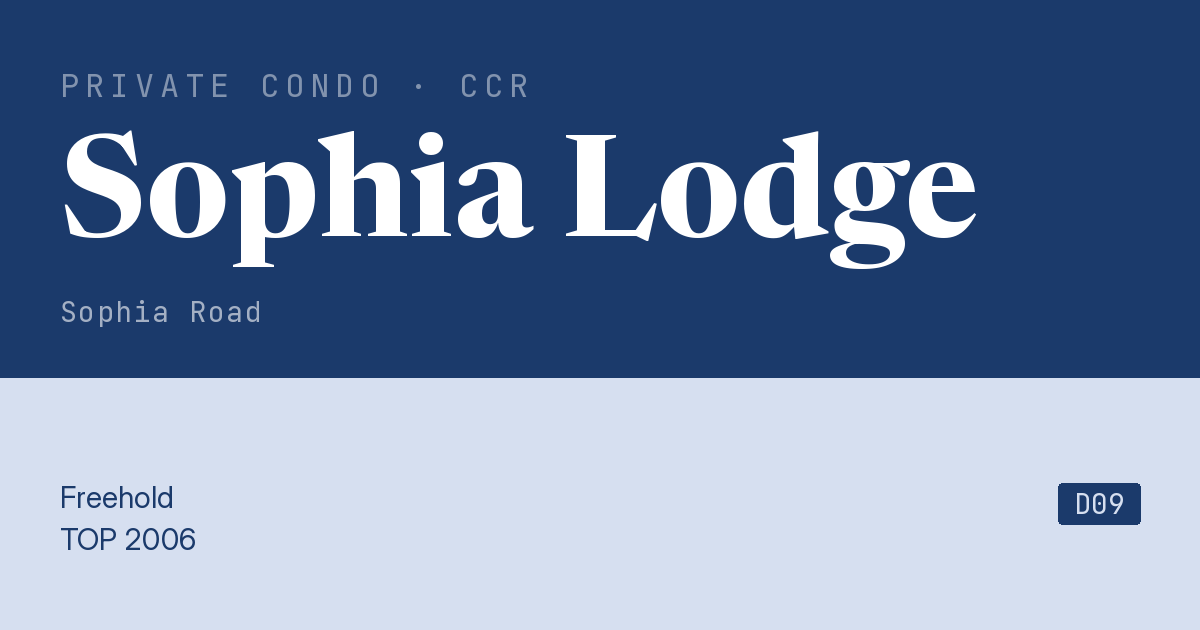 Sophia Lodge Resale | Price, Transactions, Rental & Analysis