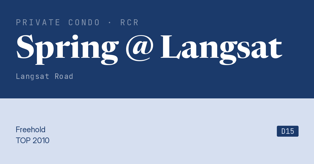 Spring @ Langsat Resale | Price, Transactions, Rental & Analysis