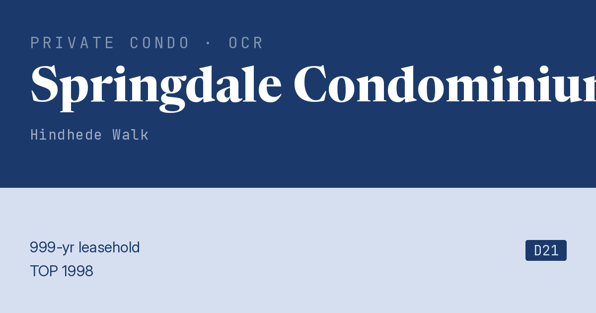 Springdale Condominium Resale | Price, Transactions, Rental & Analysis