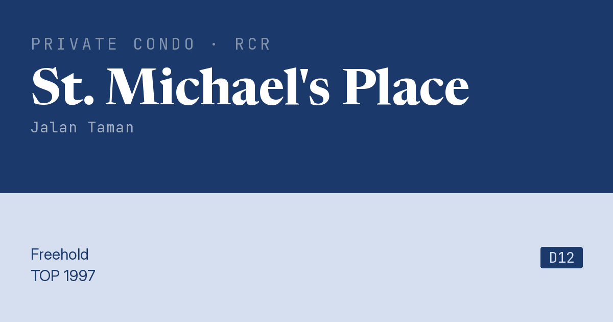 St. Michael's Place Resale | Price, Transactions, Rental & Analysis