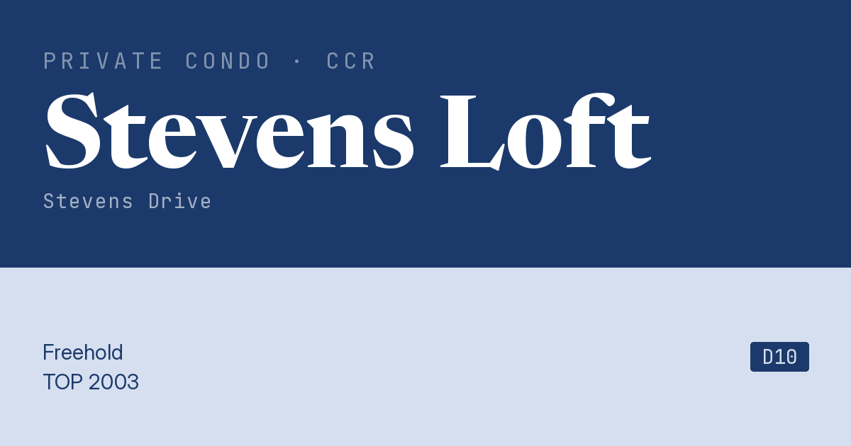 Stevens Loft Resale | Price, Transactions, Rental & Analysis