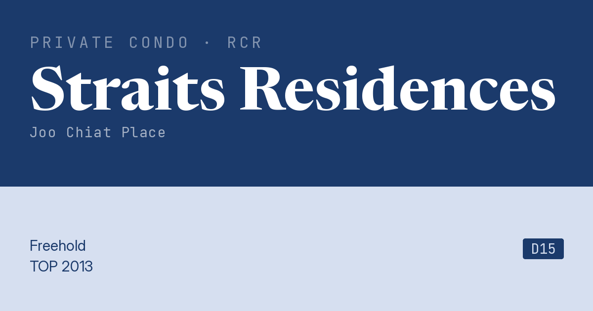 Straits Residences Resale | Price, Transactions, Rental & Analysis