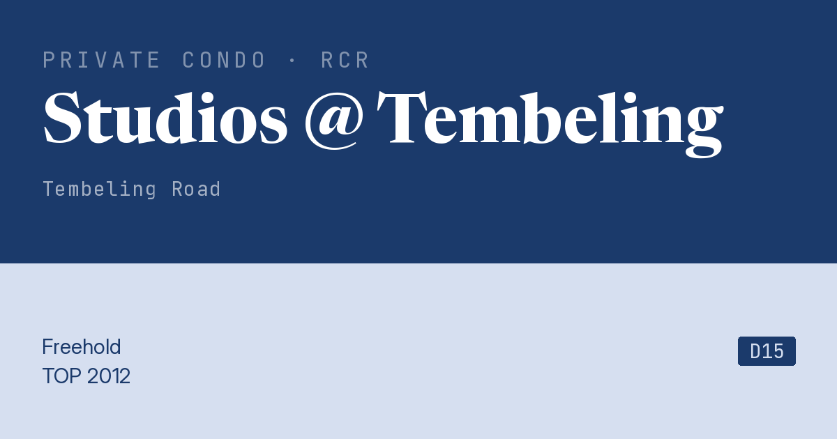 Studios @ Tembeling Resale | Price, Transactions, Rental & Analysis