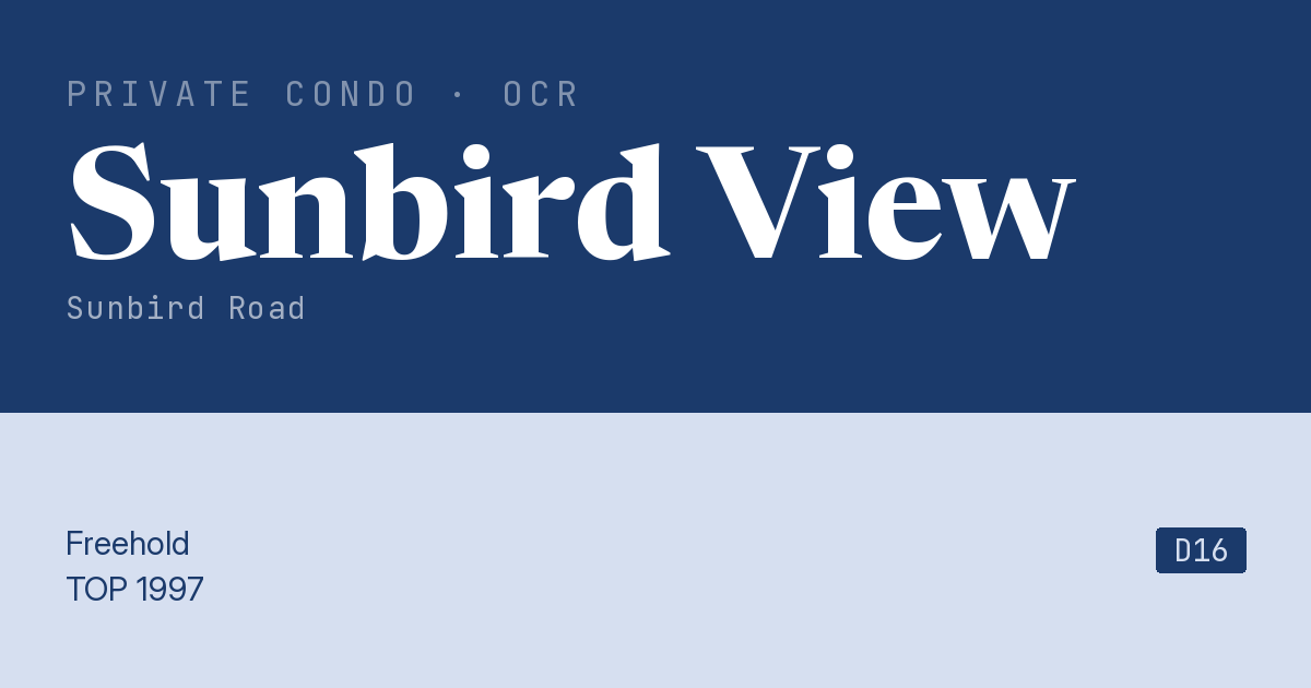 Sunbird View Resale | Price, Transactions, Rental & Analysis