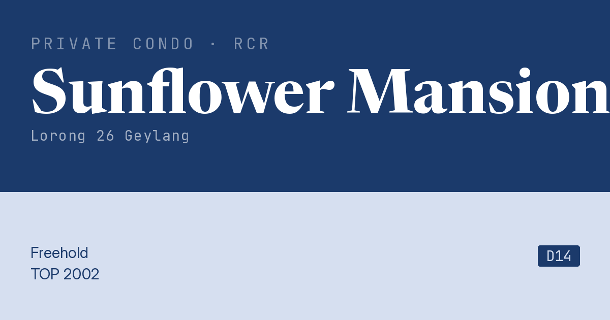 Sunflower Mansions Resale | Price, Transactions, Rental & Analysis