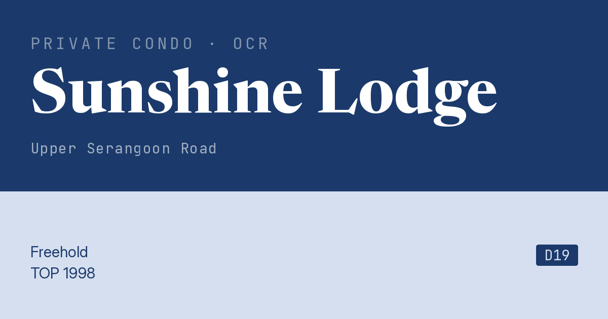 Sunshine Lodge Resale | Price, Transactions, Rental & Analysis