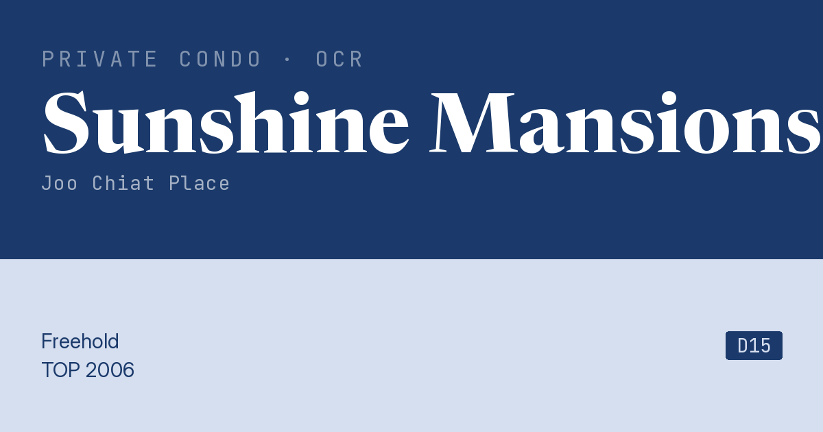 Sunshine Mansions Resale | Price, Transactions, Rental & Analysis