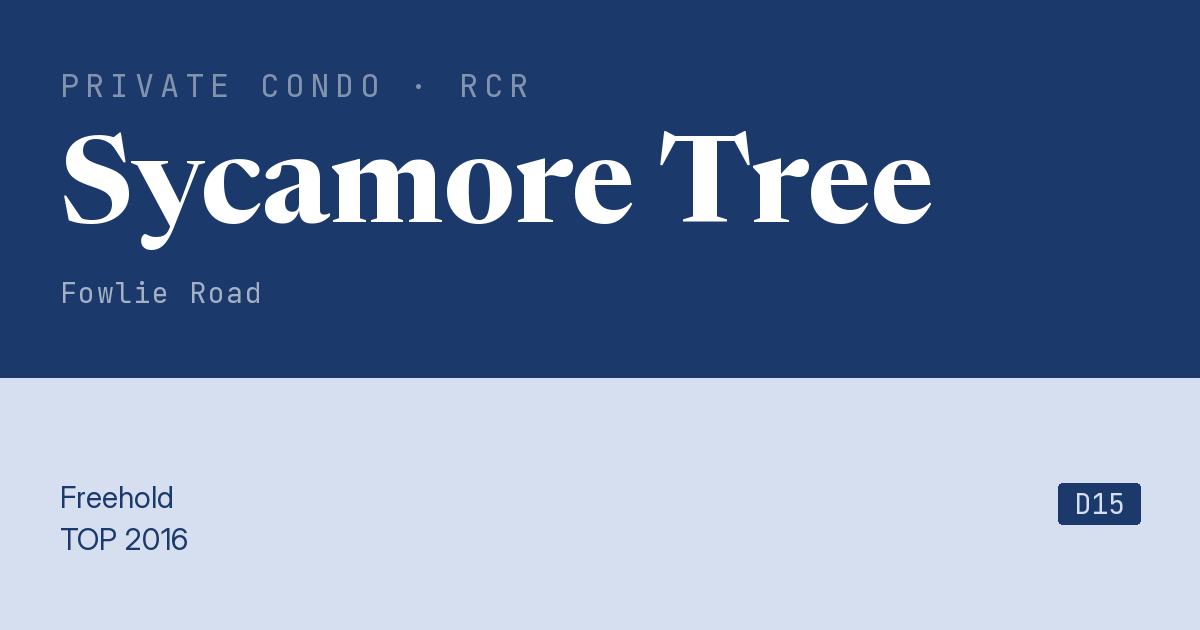 Sycamore Tree Resale | Price, Transactions, Rental & Analysis