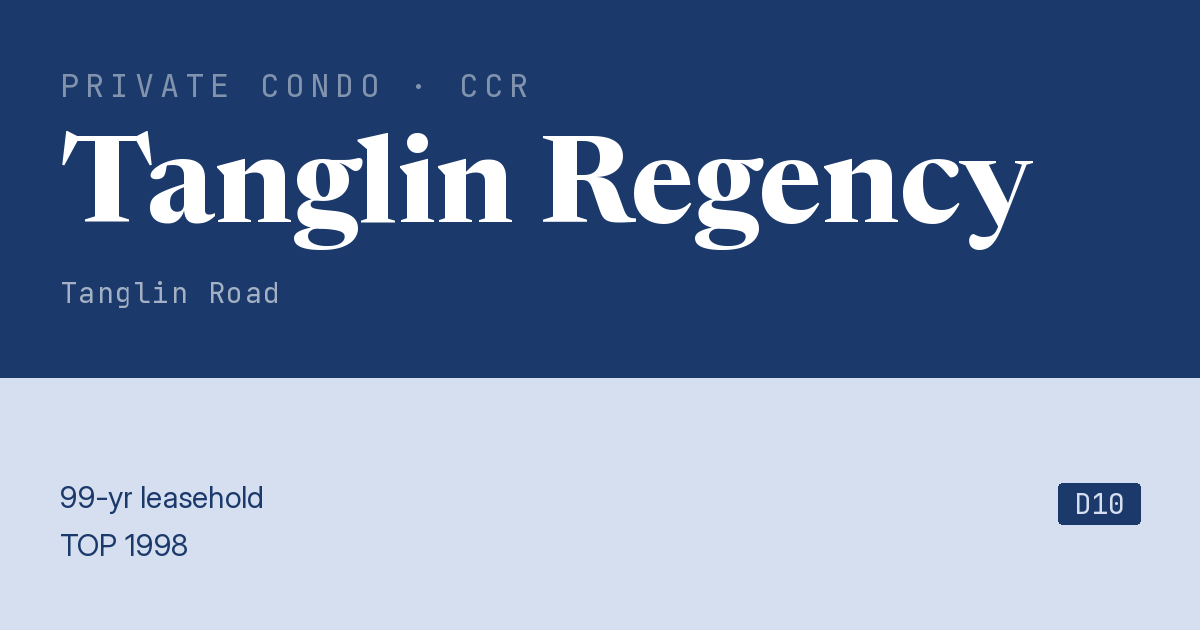 Tanglin Regency Resale | Price, Transactions, Rental & Analysis