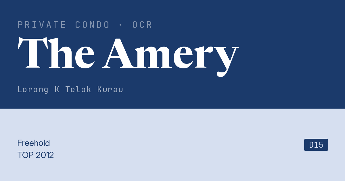 The Amery Resale | Price, Transactions, Rental & Analysis