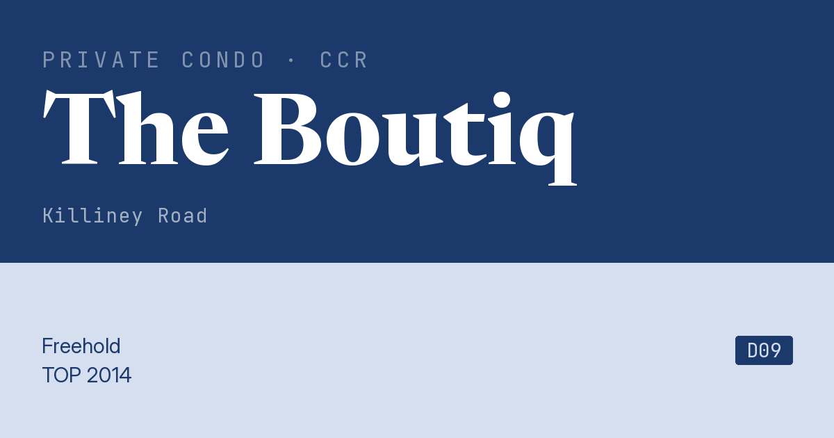 The Boutiq Resale | Price, Transactions, Rental & Analysis