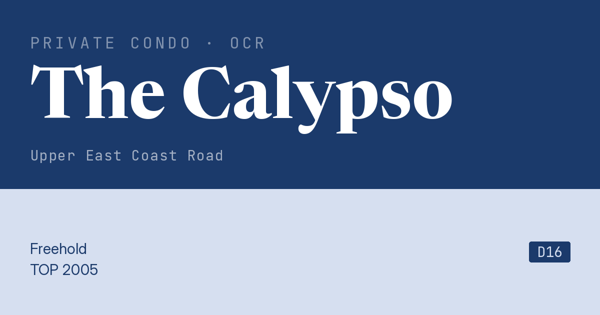 The Calypso Resale | Price, Transactions, Rental & Analysis