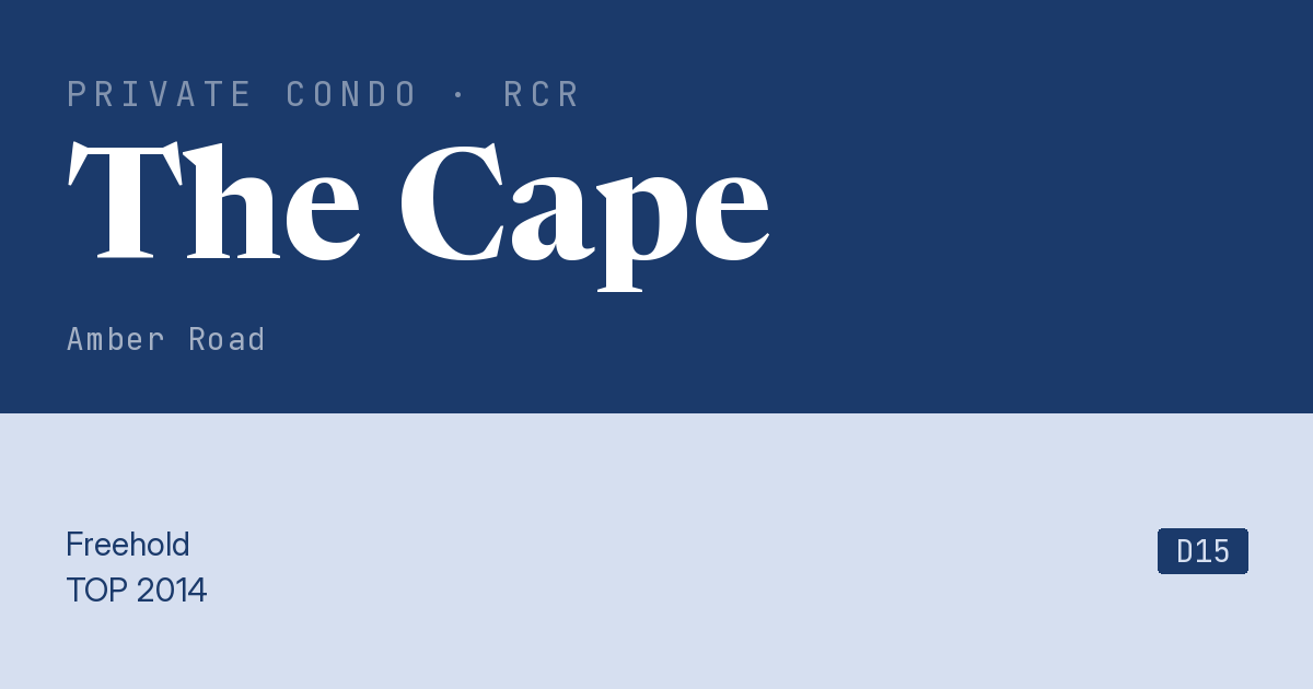The Cape Resale | Price, Transactions, Rental & Analysis