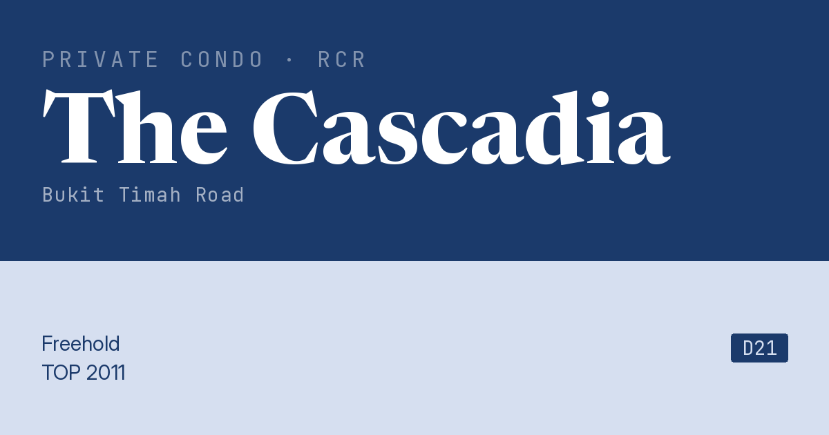 The Cascadia Resale | Price, Transactions, Rental & Analysis
