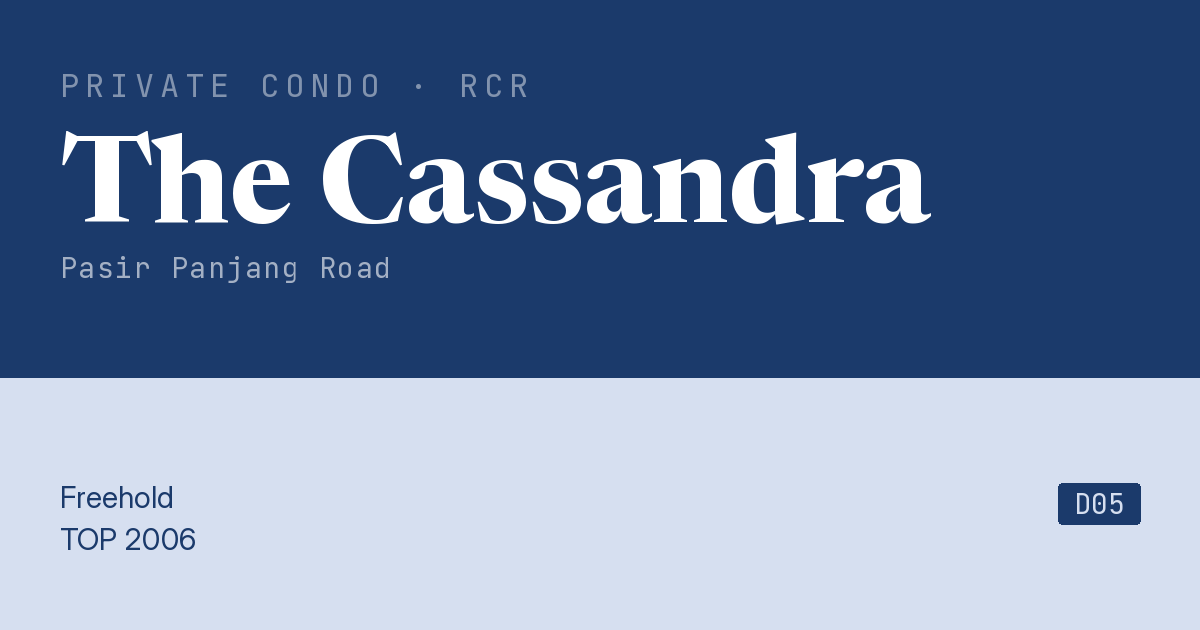 The Cassandra Resale | Price, Transactions, Rental & Analysis
