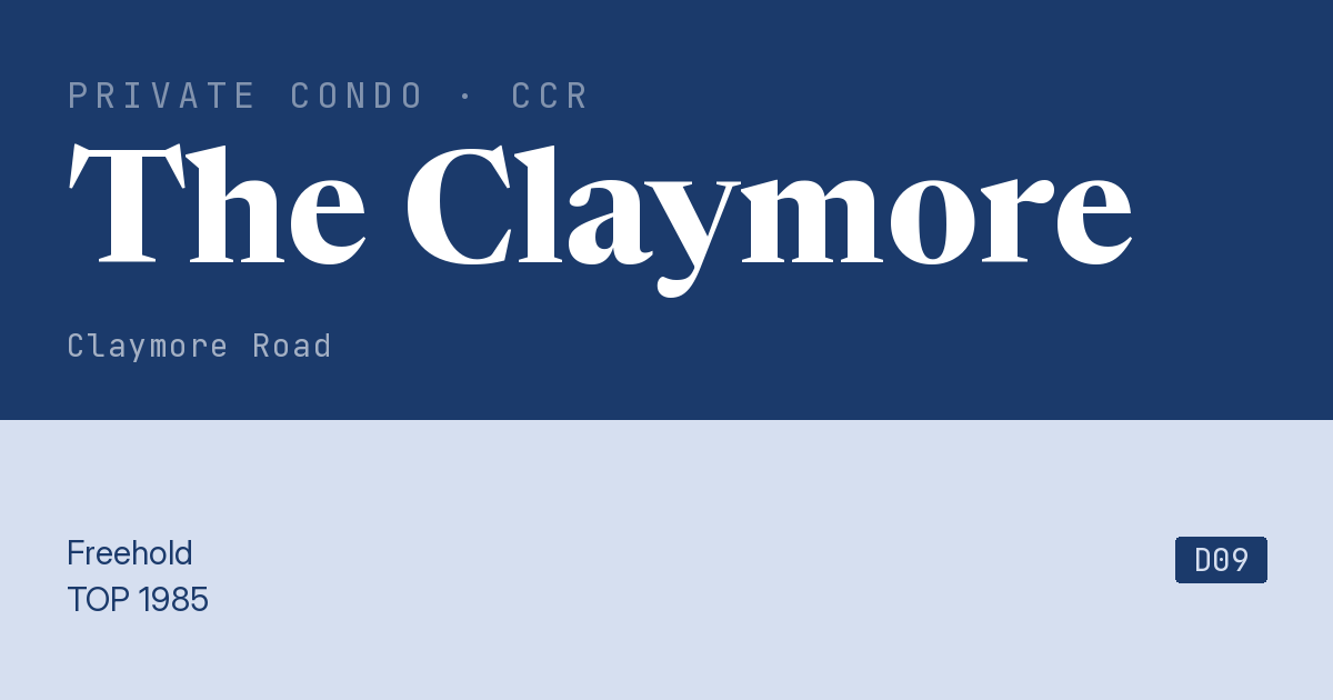 The Claymore Resale | Price, Transactions, Rental & Analysis