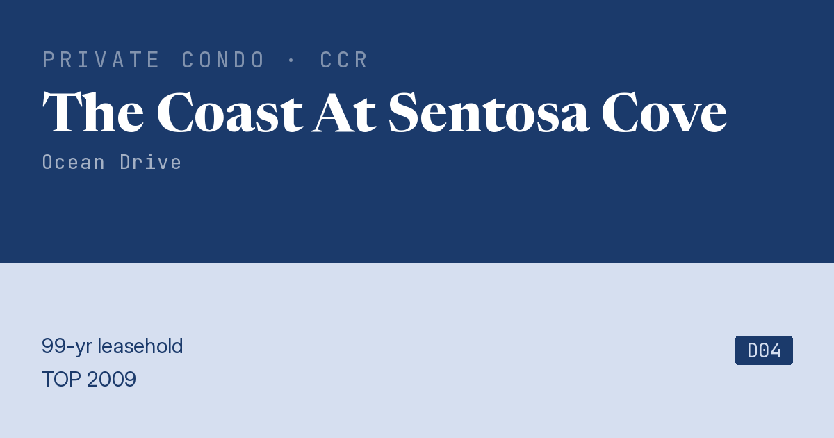 The Coast At Sentosa Cove Resale | Price, Transactions, Rental & Analysis