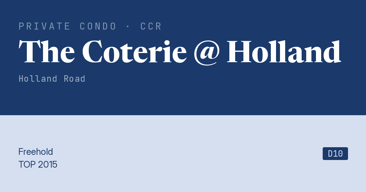 The Coterie @ Holland Resale | Price, Transactions, Rental & Analysis