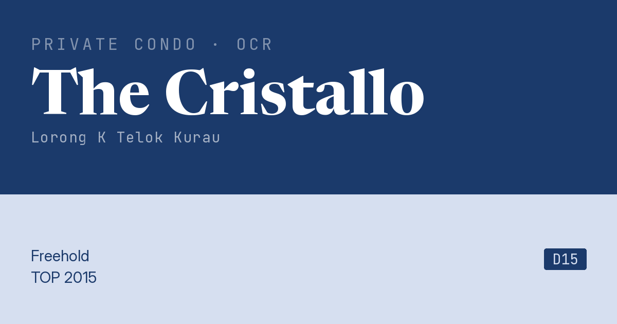 The Cristallo Resale | Price, Transactions, Rental & Analysis