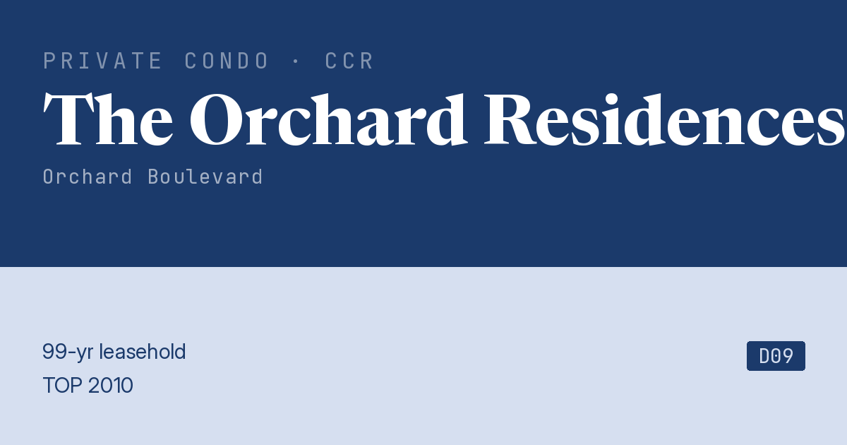 The Orchard Residences Resale | Price, Transactions, Rental & Analysis
