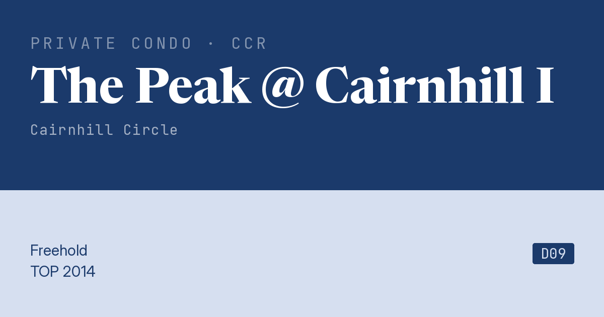 The Peak @ Cairnhill I Resale | Price, Transactions, Rental & Analysis