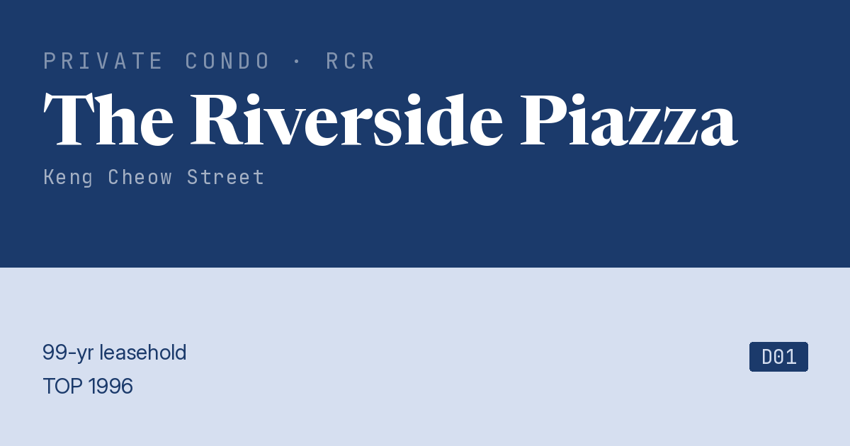 The Riverside Piazza Resale | Price, Transactions, Rental & Analysis