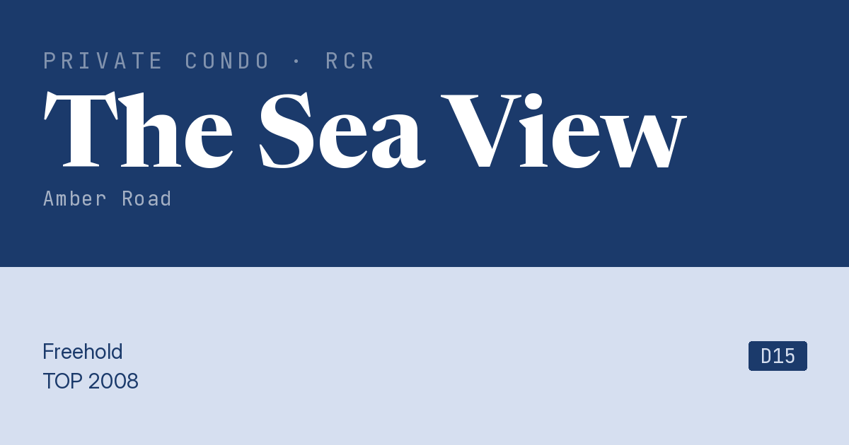 The Sea View Resale | Price, Transactions, Rental & Analysis
