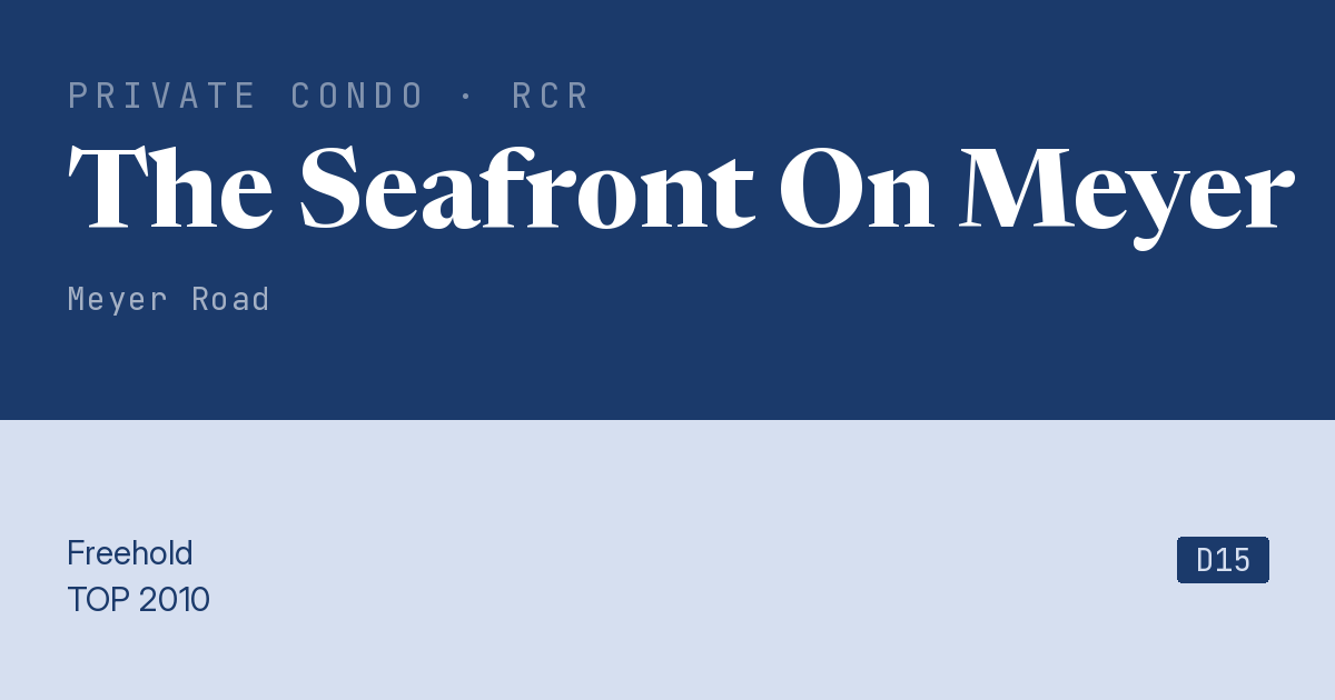 The Seafront On Meyer Resale | Price, Transactions, Rental & Analysis
