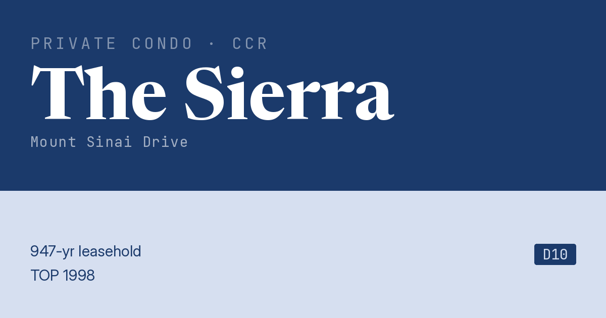 The Sierra Resale | Price, Transactions, Rental & Analysis