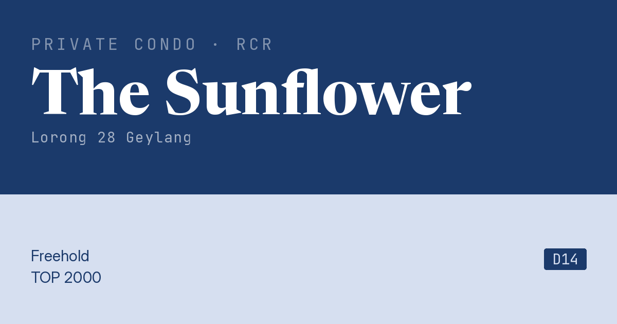 The Sunflower Resale | Price, Transactions, Rental & Analysis