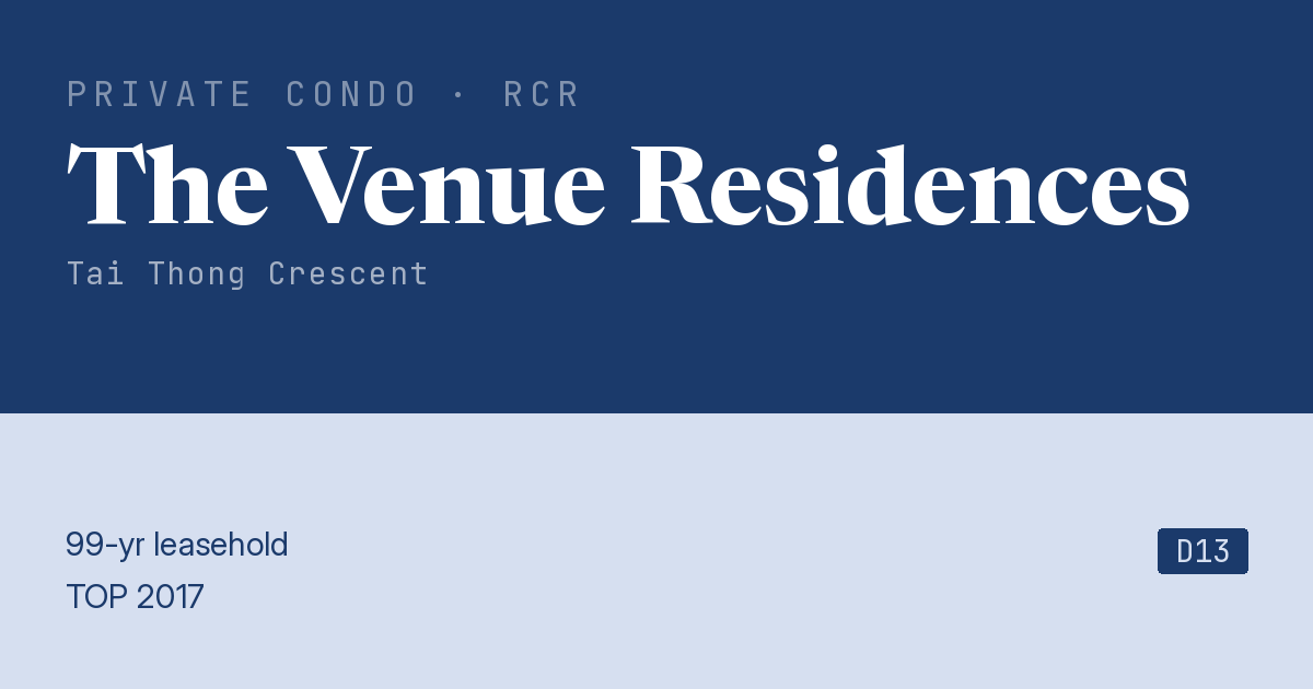 The Venue Residences Resale | Price, Transactions, Rental & Analysis