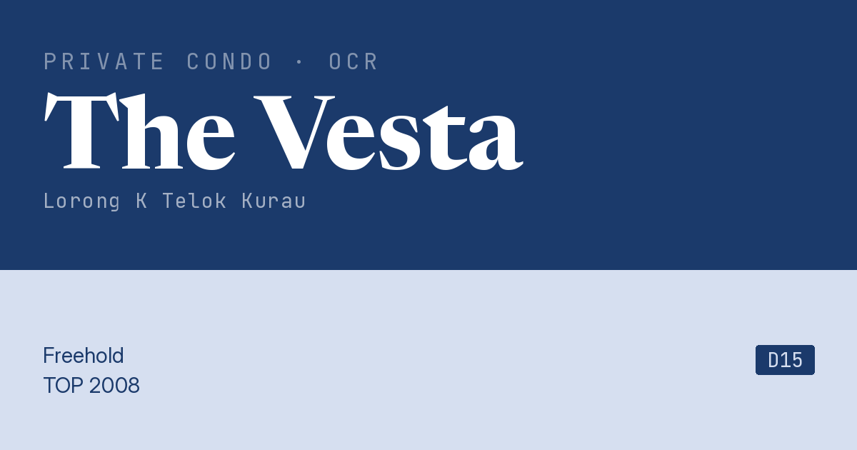The Vesta Resale | Price, Transactions, Rental & Analysis