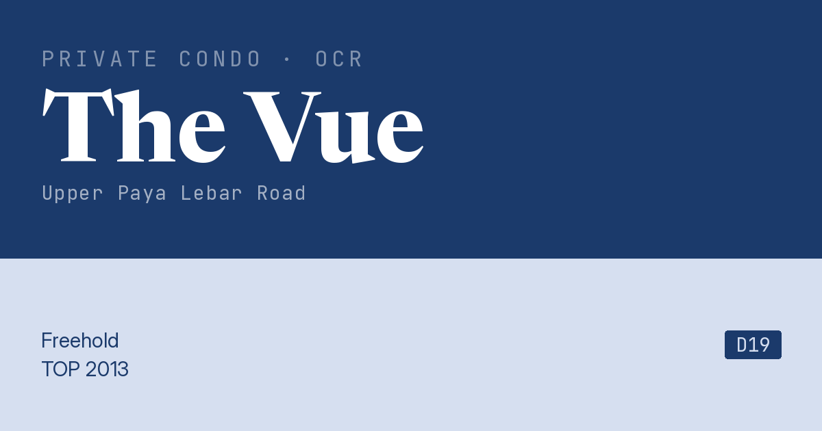The Vue Resale | Price, Transactions, Rental & Analysis