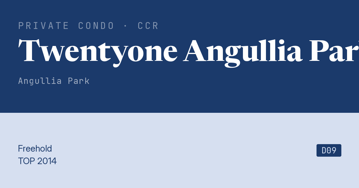 Twentyone Angullia Park Resale | Price, Transactions, Rental & Analysis