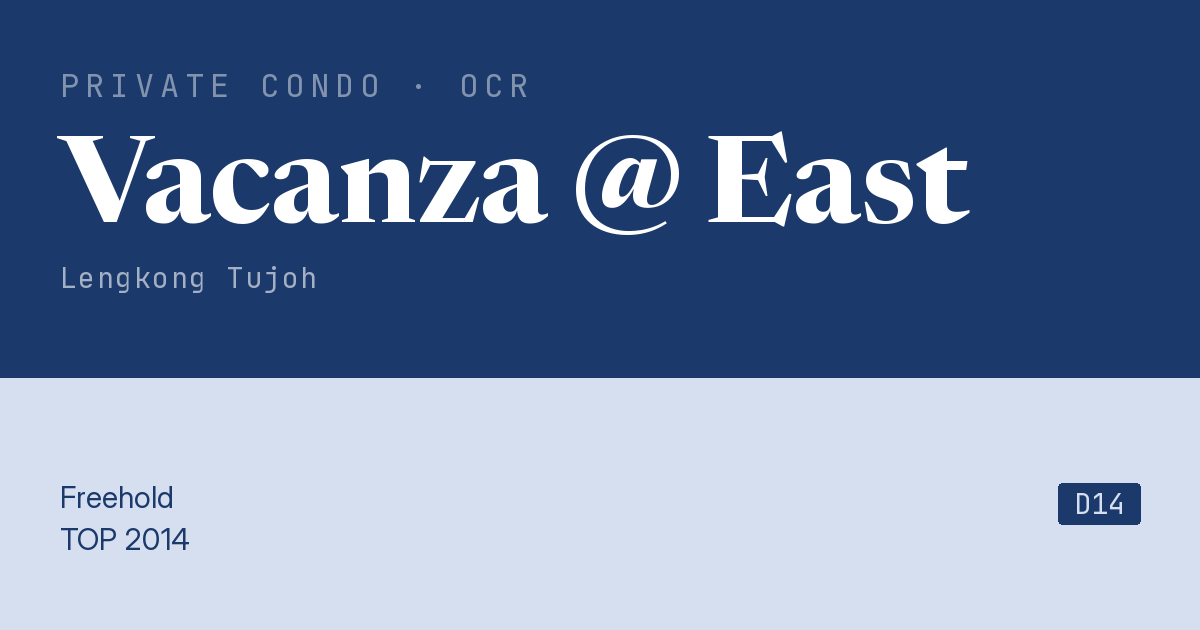 Vacanza @ East Resale | Price, Transactions, Rental & Analysis