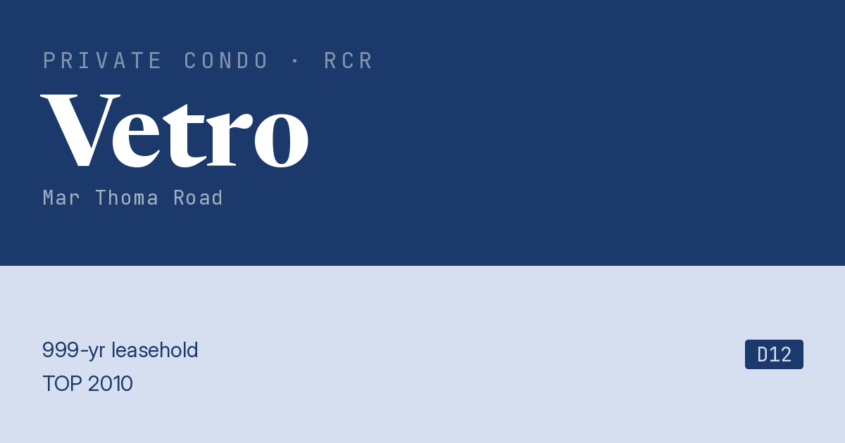 Vetro Resale | Price, Transactions, Rental & Analysis