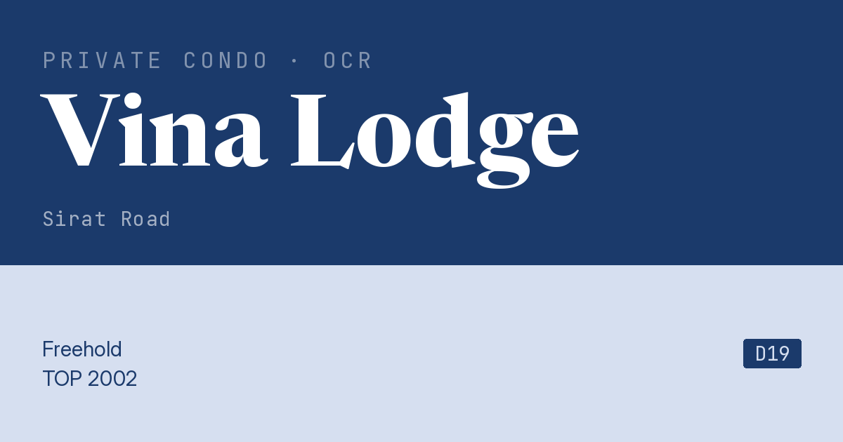 Vina Lodge Resale | Price, Transactions, Rental & Analysis