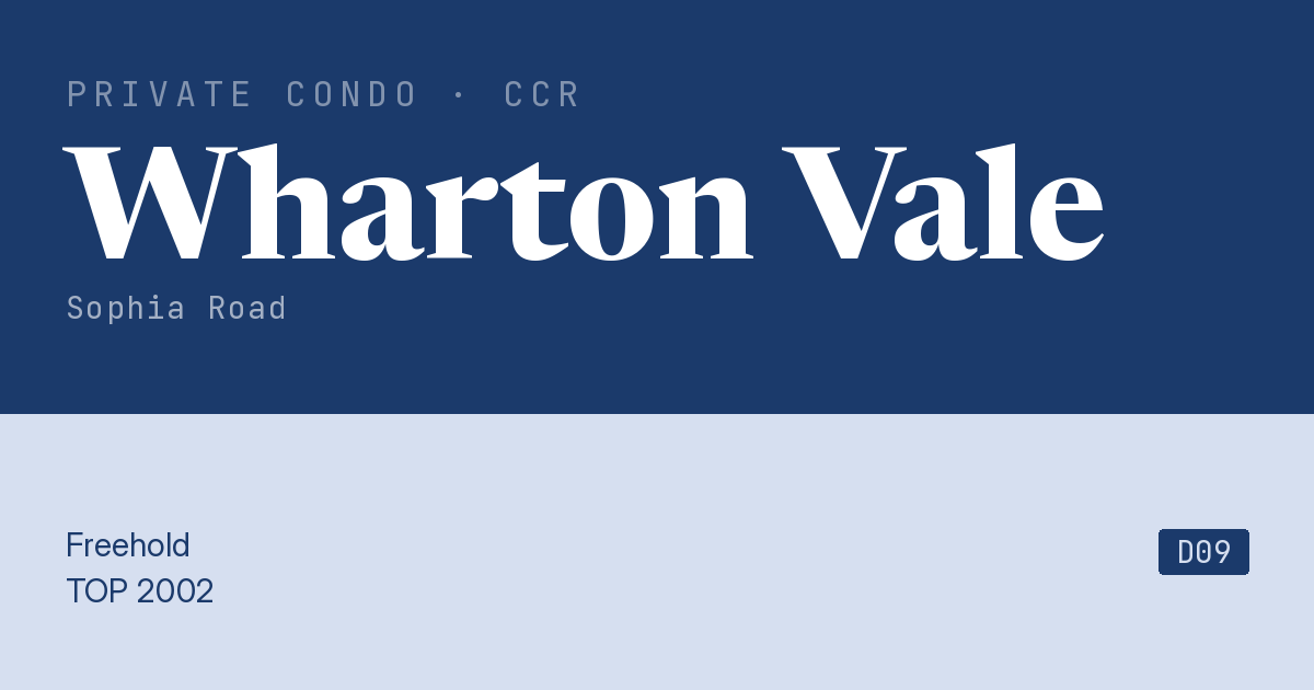 Wharton Vale Resale | Price, Transactions, Rental & Analysis