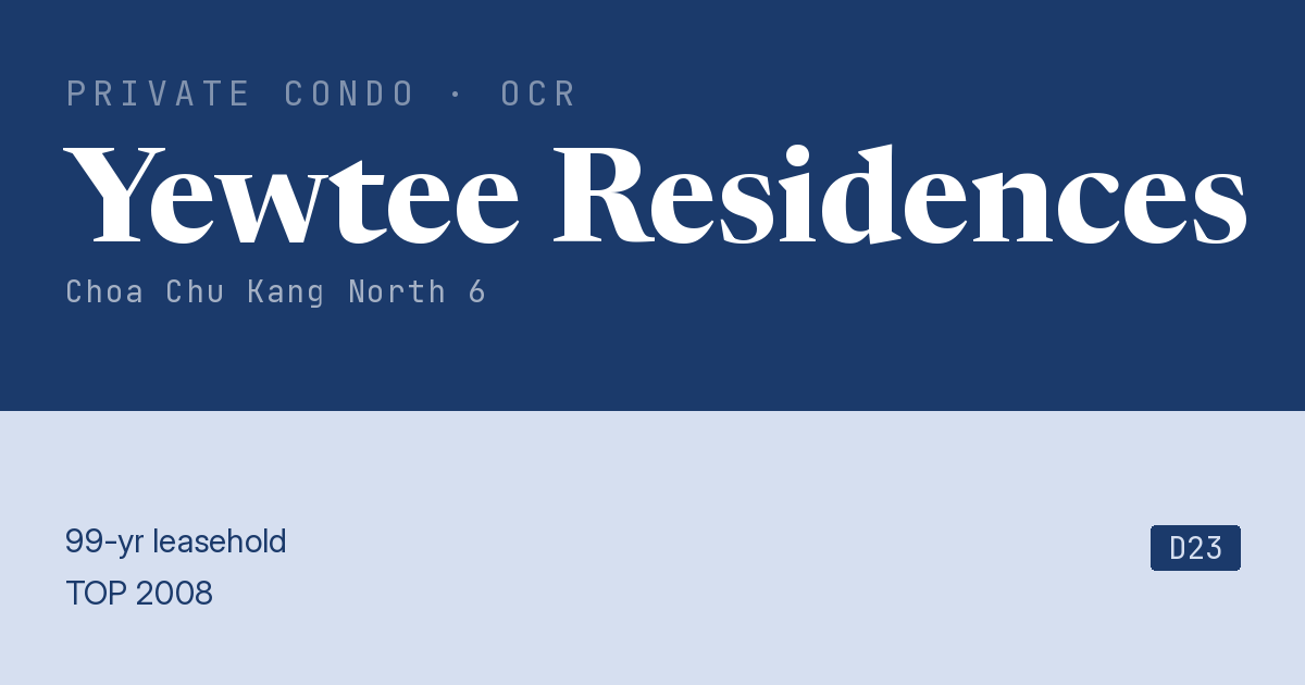 Yewtee Residences Resale | Price, Transactions, Rental & Analysis