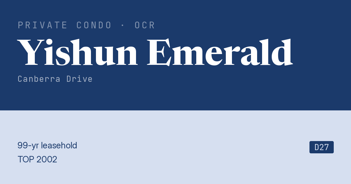 Yishun Emerald Resale | Price, Transactions, Rental & Analysis