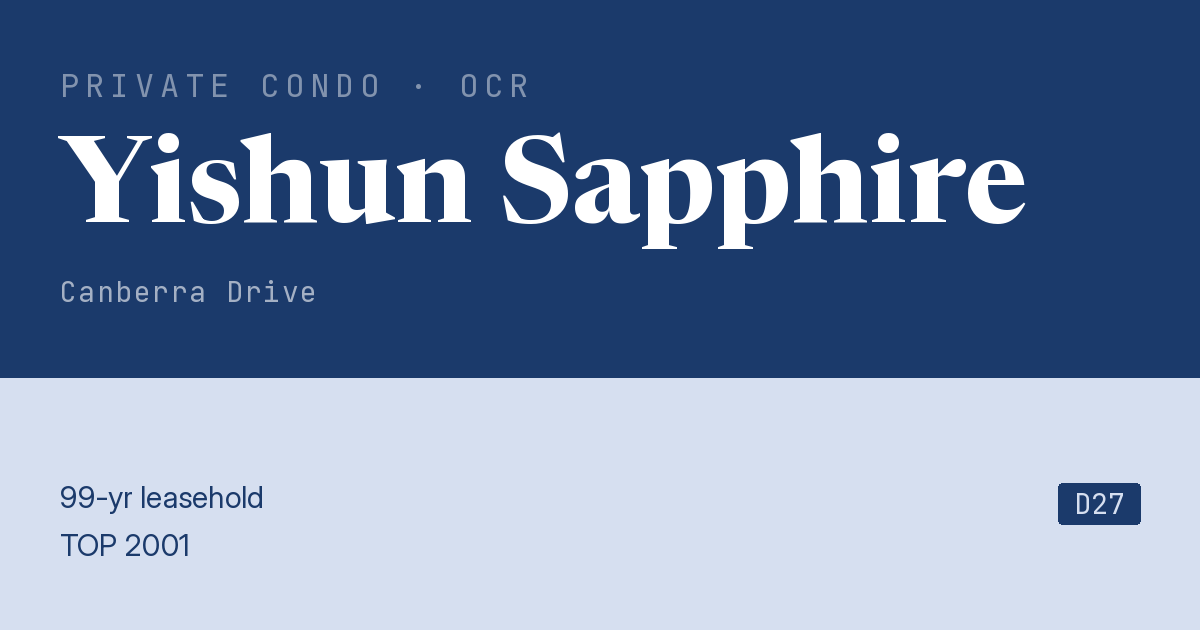 Yishun Sapphire Resale | Price, Transactions, Rental & Analysis