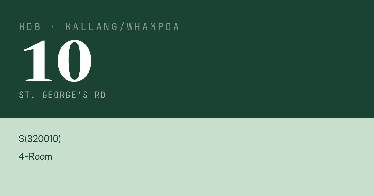 Blk 10 St. George's Rd HDB Resale | Price, Transactions & Rental Data