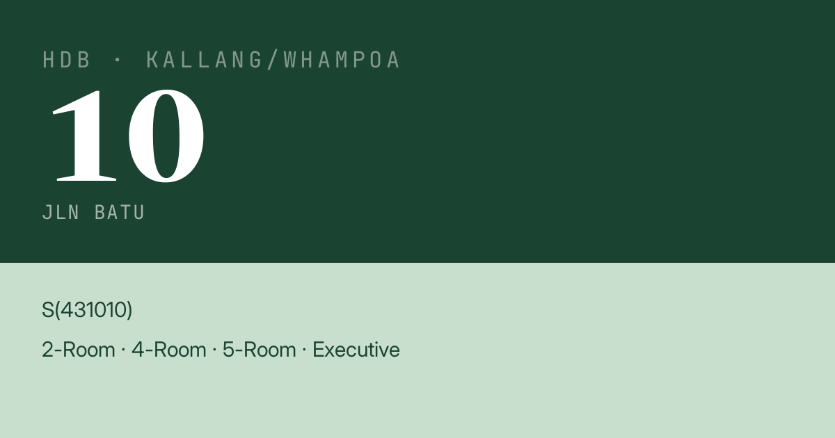 Blk 10 Jln Batu HDB Resale | Price, Transactions & Rental Data