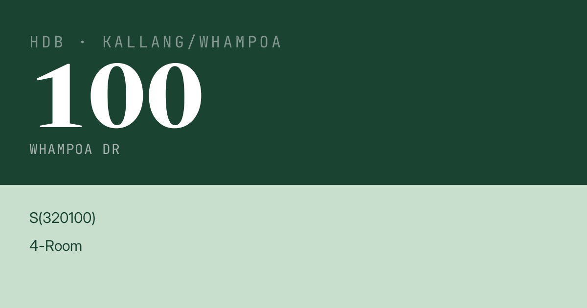 Blk 100 Whampoa Dr HDB Resale | Price, Transactions & Rental Data