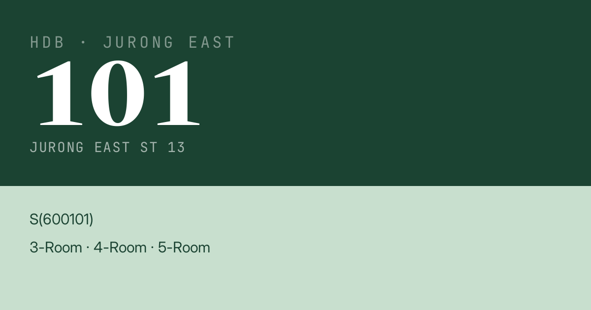 Blk 101 Jurong East St 13 HDB Resale | Price, Transactions & Rental Data