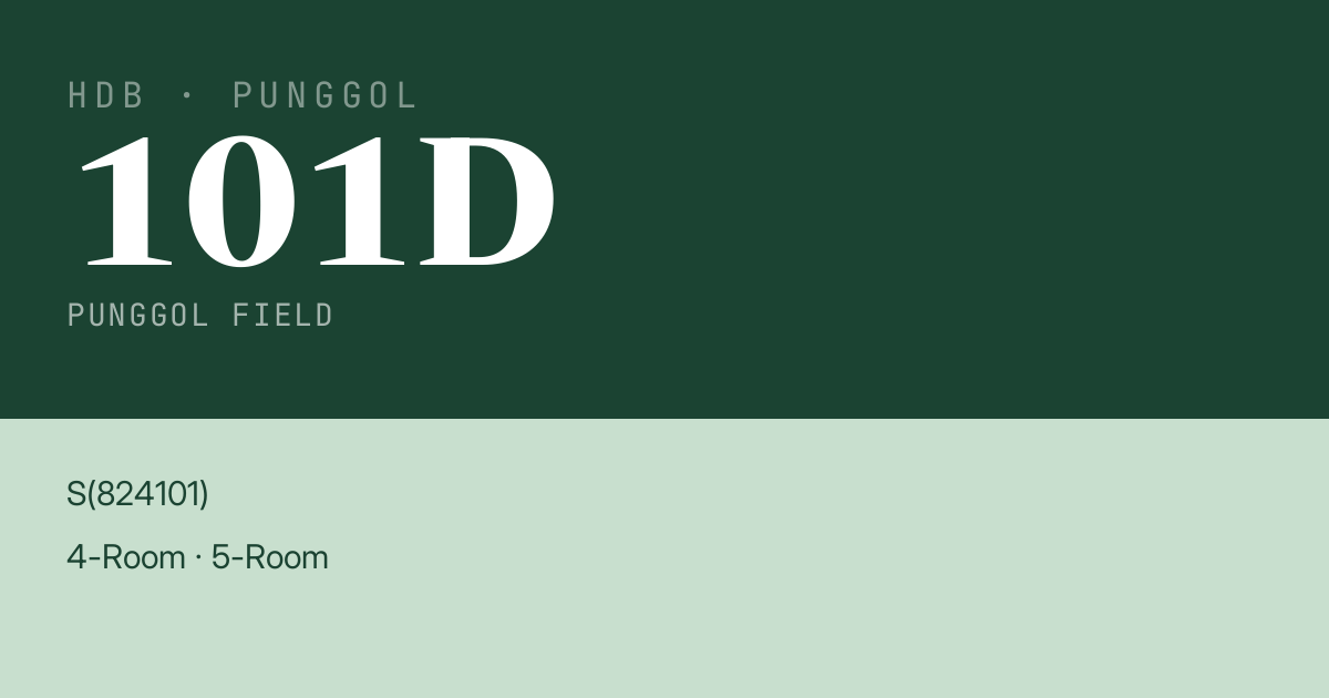 Blk 101D Punggol Field HDB Resale | Price, Transactions & Rental Data