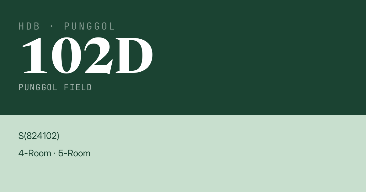 Blk 102D Punggol Field HDB Resale | Price, Transactions & Rental Data