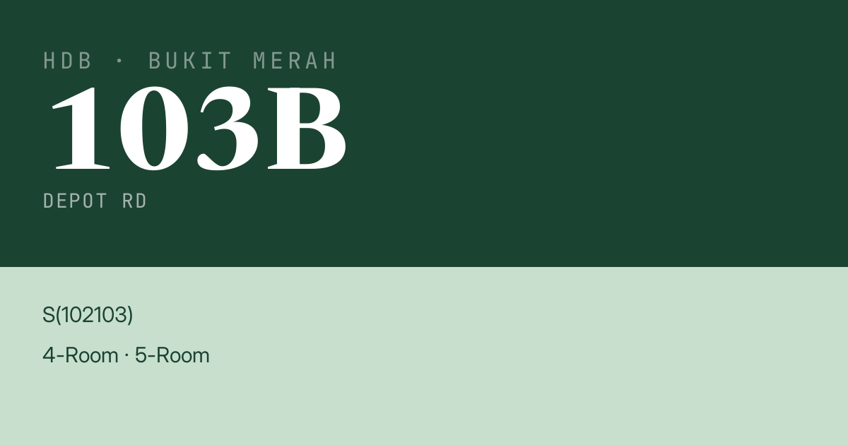 Blk 103B Depot Rd HDB Resale | Price, Transactions & Rental Data
