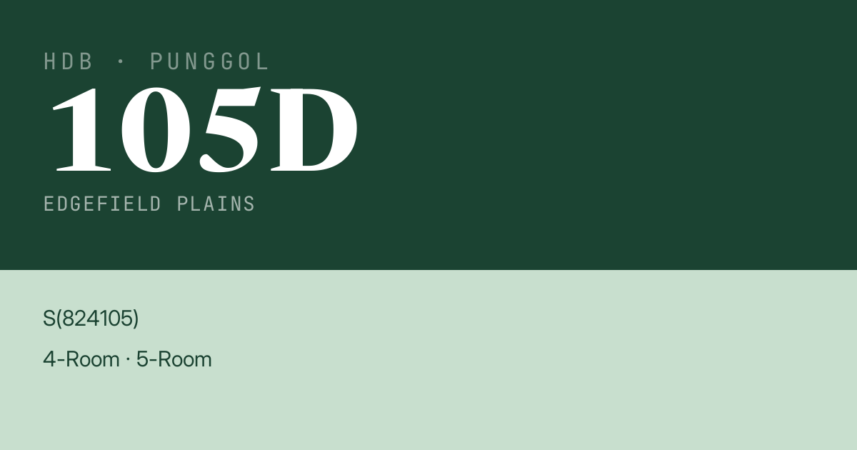 Blk 105D Edgefield Plains HDB Resale | Price, Transactions & Rental Data