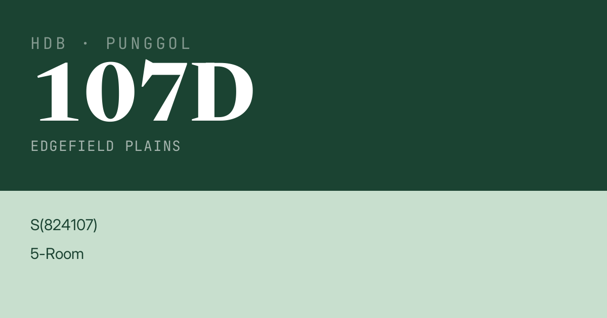 Blk 107D Edgefield Plains HDB Resale | Price, Transactions & Rental Data